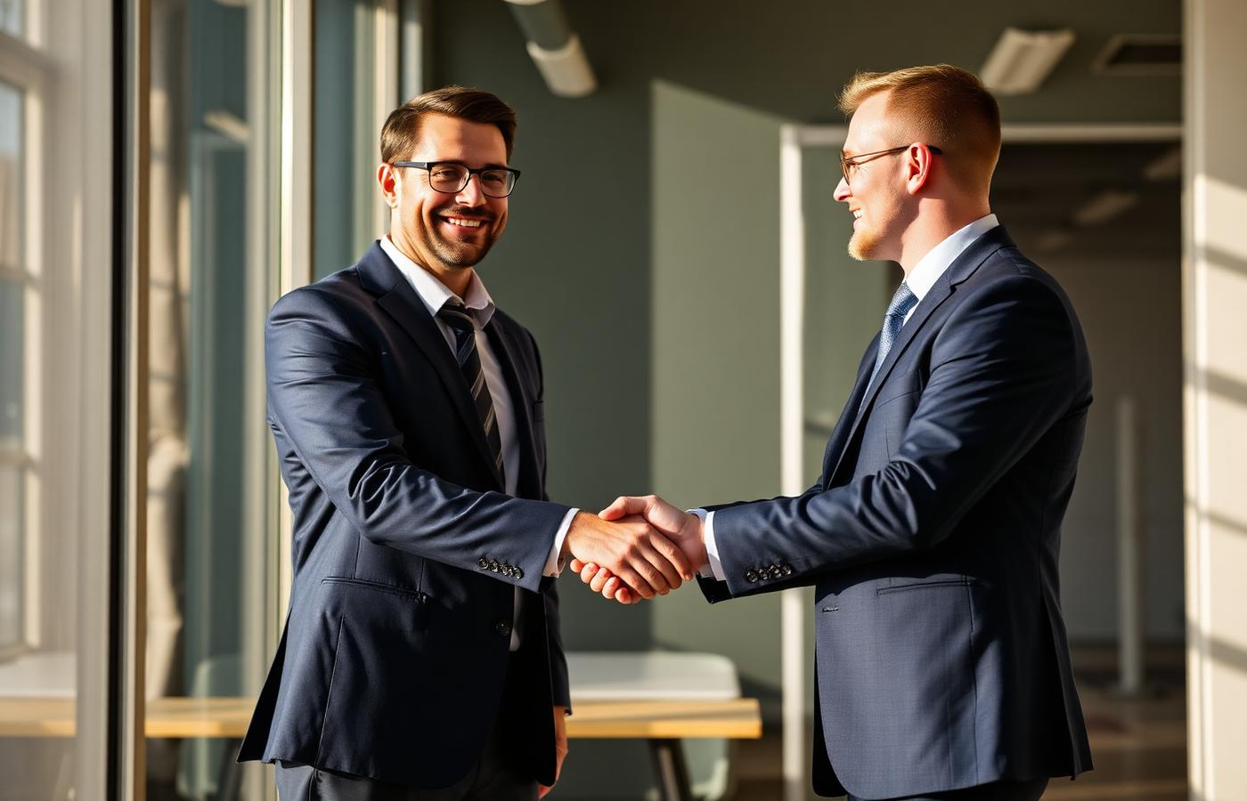 Tekties consultant and client shaking hands after a successful placement